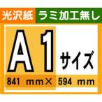ポスター 印刷 A1サイズ 1枚 光沢紙 ラミネート加工無し
