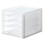 収納家具・収納ケース A4引き出しトレー4段 クリア / kp38-551-8-1