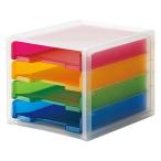 収納家具・収納ケース A4引き出しトレー4段 カラー / kp38-551-8-2