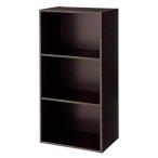 収納家具・収納ケース カラーボックス 3段 ダークブラウン / kp38-759-56-2