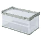 コンテナボックス・キャリー 折りたたみコンテナ(透明)グレー 75リットル / kp38-784-7-3