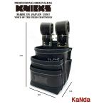 ニックス  KGB-301DDX　チェーンタイプ高級グローブ革使用3段腰袋　縁・底バリスティック巻き〈ブラック〉