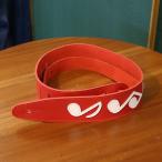 Renegade レネゲード Leather SRV65-RD/WH ギターストラップ レザーストラップ 赤 白 音符 パッチワーク