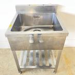 北海道・九州・沖縄・離島等追加送料有【中古】 業務用 ステンレス 1槽シンク BG付 幅600×奥行600×高800mm (No.a409) 厨房機器