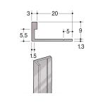  aluminium линия край 9/3 Royal AL-EL-9/3 хром цвет ( хром близко . цвет ) 1850mm разрез не возможно 