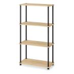 アイリスオーヤマ 組立簡単スチールポールラック　4段ラック SPRー4R590 ナチュラル/ブラック