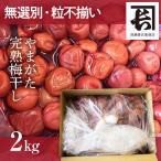 無選別・粒不揃い やまがた完熟梅干し 2kg ご自宅用 無添加 昔ながらの製法 山形県産白加賀梅 訳あり