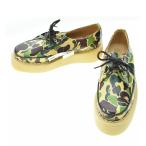 A BATHING APE × GEORGE COX / アベイシングエイプ × ジョージコックス ユニセックス 別注 03AW 8961 グリーンカモ カモフラ 迷彩 レザーシューズ