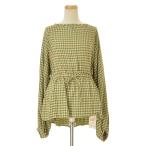 BELPER 1414-0321 GINGHAM BLOUSE ギンガムチェック バックオープン 長袖ブラウス