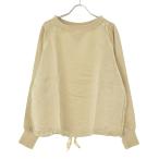 Unpeu Femme / アンプーファム オリジナル超光沢アセテート×リブのモードなビッグトレーナー 長袖ブラウス