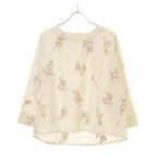 Chou Chou de maman / シュシュドママン 刺繍 ヘリンボーンプルオーバー 七分袖ブラウス