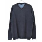 UNITED ARROWS / United Arrows 2 цветный V шея хлопок длинный рукав вязаный свитер 