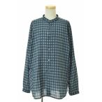 BRU NA BOINNE / ブルーナボイン 4457 エンディングシャツ ノーカラー オンブレチェック 長袖シャツ