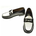 G.H.BASS / автобус WEEJUNS 11010H LARSON BLACK &amp; WHITE 2 цветный Loafer кожа обувь 
