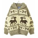 Rubbermaid カナダ製 トナカイ フード付ジップアップ カウチンセーター