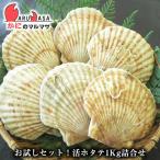 お試しセット 北海道産 活ホタテ貝1kg詰め合わせ お一人様一回限り 翌日便 海産物 お取り寄せ通販 道産品 厳選素材 プレゼント 贈り物 母の日 ギフト