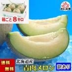 (送料無料) 訳あり メロン 青肉メロン 合計8kg 業務用 北海道産 わけあり メロン 旬のフルーツ グルメ(くだもの お中元ギフト)