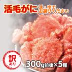 毛蟹 けがに 活若毛ガニ 北海道 噴火湾産 冷蔵 訳あり 300g前後 5尾