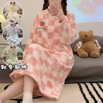 ルームウェア フランネル モコモコ マキシ丈ルーム もこもこ ワンピース ネグリジェ パジャマ 冬 レディース 可愛い 部屋着 ふわふわ もこもこ 秋 姫系 無地