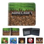 送料無料◆Minecraft マインクラフト 二つ折り財布 カラフル 小銭入れ付 カード ファスナー 高校生 男女兼用 誕生日 プレゼント 大人用 子供用