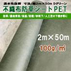 防草シート 不織布 ポリエステル PET 密度100G 2m×50m 100g平米 除草 雑草防止 マルチ 育苗 砂利下 人工芝下 園芸 造園 ガーデニング KS