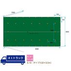 トラックシート 4ｔトラック サイズ 6.8ｍ×3.5ｍ 平シート ゴムバンド付 E-10 緑 グリーン おすすめ