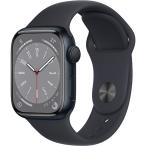 Apple Watch Series 8 （GPSモデル）- 41mmミッドナイトアルミニウムケースとミッドナイトスポーツバンド - レギュラー [MNP53J/A]