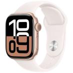 Apple Watch Series 10(GPSモデル)- 46mmローズゴールドアルミニウムケースとライトブラッシュスポーツバンド - M/L MWWU3J/A