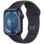 Apple Watch Series 9 GPS + Cellularモデル - 41mmミッドナイトアルミニウムケースとミッドナイトスポーツバンド - S/M MRHR3J/A
