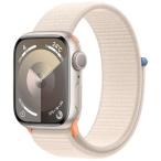 ショッピングapple watch Apple Watch Series 9 GPSモデル - 41mmスターライトアルミニウムケースとスターライトスポーツループ MR8V3J/A