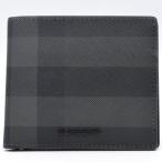 BURBERRY　バーバリー　8100529　二つ折り財布　ブラック系　折り財布　2つ折り　コンパクトウォレット　メンズ　【中古】