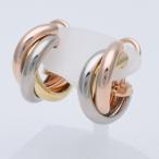 CARTIER　カルティエ　トリニティ イヤリング クラシックモデル　750WG　750YG　750PG　約4.8g×2　ピアス　ジュエリー　アクセサリー　レディース　【中古】