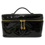 CHANEL Chanel A01997 здесь Mark эмаль косметичка ручная сумочка косметичка cosme сумка черный Gold металлические принадлежности женский [ б/у ]