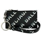 BALENCIAGA Balenciaga 594548f ковер men to кейс чехол для пропуска ремешок на шею ID футляр для карточек ячейка для монет оттенок черного Logo мужской [ б/у ]