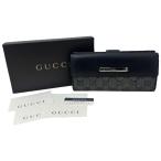 【中古】|GUCCI グッチ 05501 GGキャンバス Wホック 長財布 ブラック メンズ レディース
