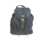 PRADA Prada треугольник Logo нейлон × кожа цепь сумка на плечо упаковка рюкзак черный × Gold [ бесплатная доставка ] б/у товар used B
