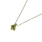 K18 желтое золото бриллиант зеленый камень дизайн колье D0.15ct примерно 1.8g примерно бесплатная доставка ] б/у товар used AB