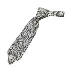GIANNI VERSACE Gianni Versace Zebra рисунок шелк 100% галстук [ бесплатная доставка ] б/у товар used AB