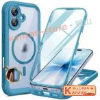 Miracase iPhone17 ケース MagSafe対応 スマホケース いPhone17 用 カバー 9H 強化ガラス 360°保護 全身バンパー保護ケース 6.3インチ フルカバー