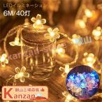 クリスマス 飾り クリスマスツリー LEDイルミネーション 電池式 6m/40led LED イルミネーションライト 桜 花型 ledライト