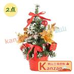 クリスマス 飾り クリスマスツリー 卓上 2点セット ミニツリー 20cm テーブル 置物 オーナメント クリスマス ボール 松笠セット 雰囲気