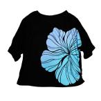  высокий bido Ла Манш женский 5 минут рукав футболка Maunaloa BLACK BLUE/YCA-3104B/KOT271