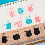 消しゴムはんこ ラバースタンプ 消しゴムスタンプ mizutama アイスフロートシリーズ 手帳 スケジュール帳 からふる屋