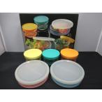  unused goods HOYA Hoya kitchen set glass canister 5 piece set preservation container cover attaching 