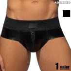 ADDICTED/アディクティッド FRONT &amp; BACK ZIP RUB BRIEFラバー フェイクレザー RING UP ビキニブリーフ 男性下着　メンズ　パンツ　セクシー