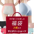 ショッピングサニタリーショーツ レディース サニタリーショーツ 福袋 3枚セット ランダム おまかせ 下着 生理用 ショーツ 腰まで安心 防水布 多い日 昼用 夜用 フルバック 通気性 快適 f-007