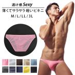 Karly Shop ビキニブリーフ メンズ ビキニ 下着 セクシー 男性 おしゃれ スケスケ エロい ローライズ 大きいサイズ 股上浅 涼しい 夏 ツルツル すべすべ e045