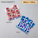ラグマート セール 総柄プリント切り替え半袖Tシャツ 80cm-120cm オフホワイト ブルー RAGMART 1152508 2152508