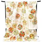 ショッピング振袖 15%クーポンあり 振袖 友禅 白 仕立て付き 十日町有名染匠 新品 購入 販売 花の丸 松竹梅 四季花 菊 桜 牡丹 古典 正絹 着物 未仕立て 成人式 卒業式 f-763