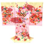 15%OFF распродажа производство надеты девочка желтый цвет розовый .. три . натуральный шелк Kyouyuuzen кимоно первый надеты. .. новый товар распродажа женщина . три .. брать . цветок машина совершенно новый младенец женщина .ju-247